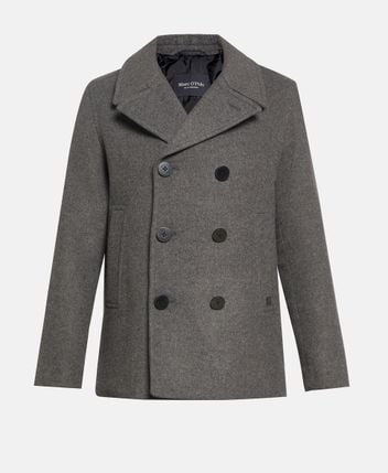 Wool-blend short coat