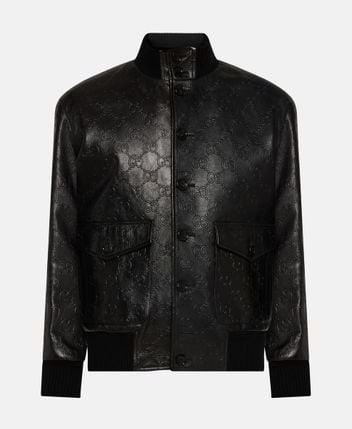 Leather blouson