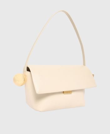 Leather shoulder bag Le Round