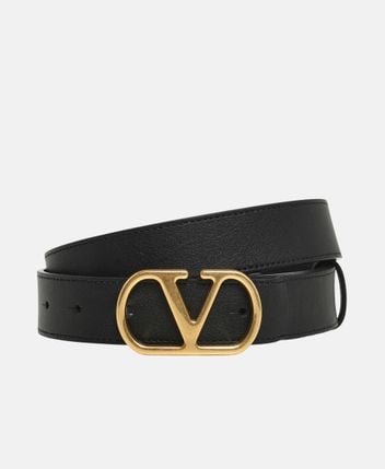Leather belt Vlogo Signature
