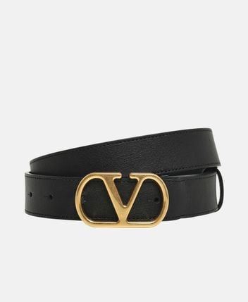 Leather belt Vlogo Signature