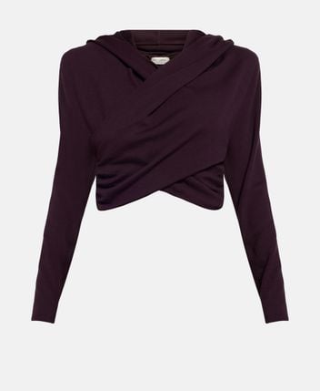 Wool long-sleeved top