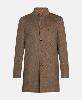 Wool-blend short coat
