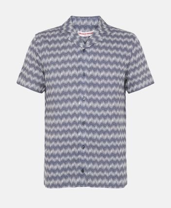 Linen-blend short sleeved shirt