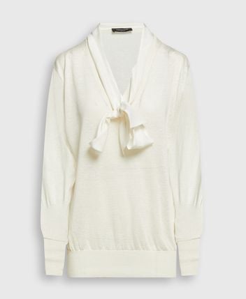 Linen-blend pullover