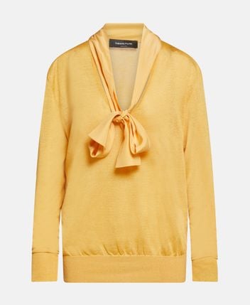 Linen-blend pullover