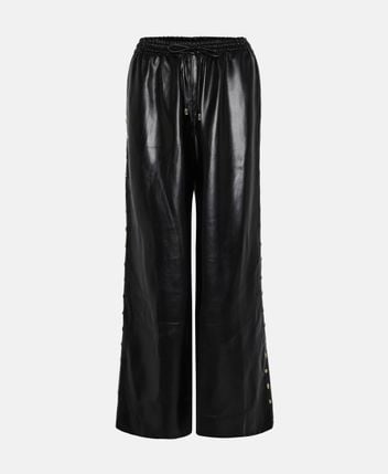Leather-look trousers