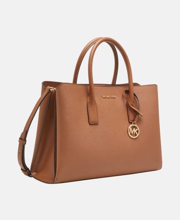 Leather handbag Brun