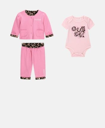 Romper, cardigan and trousers set