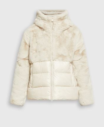 Jacket with faux fur trim