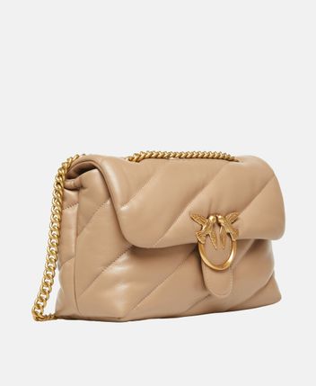 Leather cross body bag Love Puff