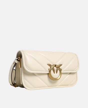 Leather cross body bag Love