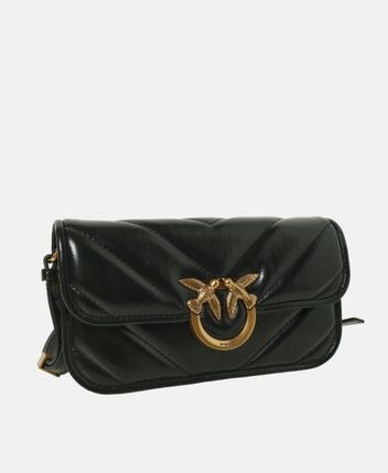Leather cross body bag Love