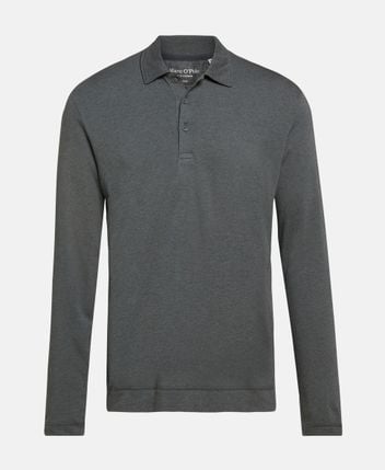 Wool-blend knitted polo shirt