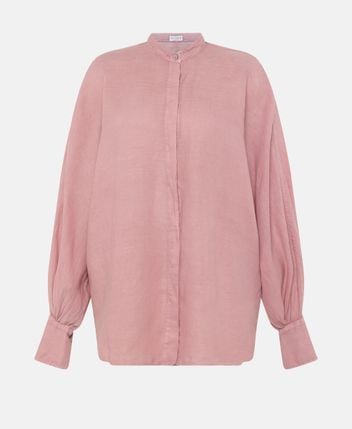 Linen-blend blouse