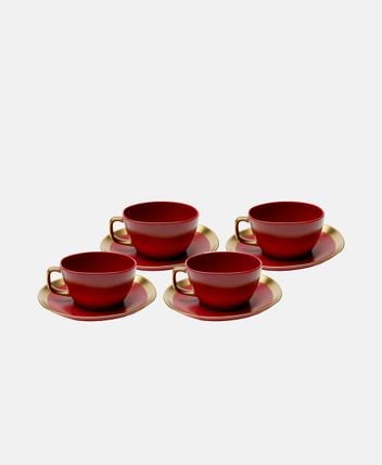 Coffee cup and saucer, set of 4