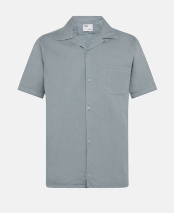 Linen-blend short sleeved shirt