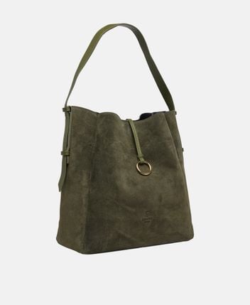 Leather handbag and pouch