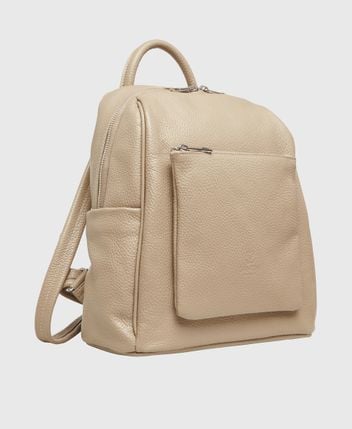 Leather backpack Stone