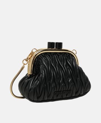 Leather clutch Matelasse