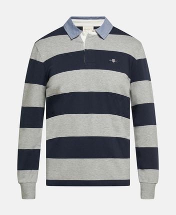 Long-sleeved polo shirt Chambray