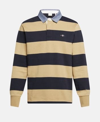 Long-sleeved polo shirt Chambray
