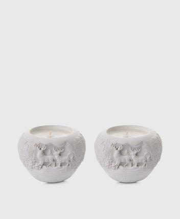 Candles, set of 2 New Year's Reindeer Plain