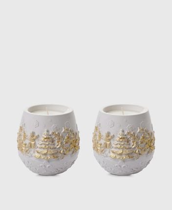 Candles, set of 2 New Year's Eve Grand Gilded