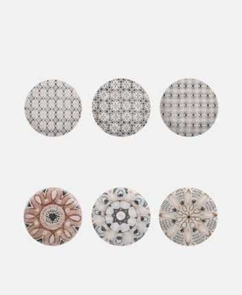 Plates, set of 6 Bohemian