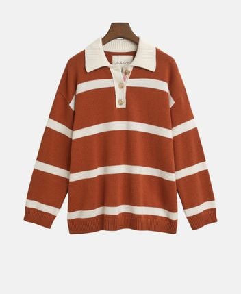 Wool-blend knitted polo shirt