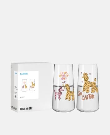Glasses set, 2 pcs. Tierisch Glücklich