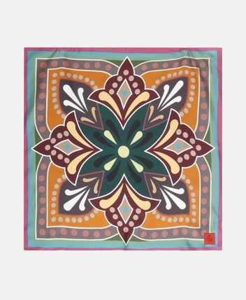 Silk square scarf Mexican Tile