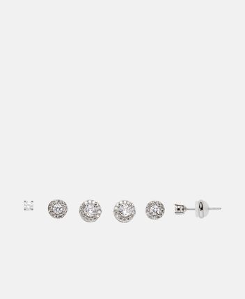 Stud earrings, set of 3 Violet