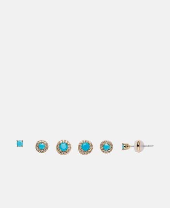 Stud earrings, set of 3