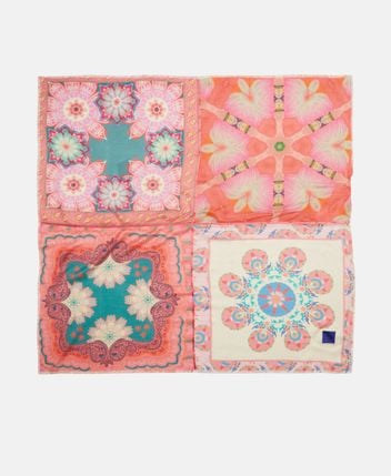 Cashmere-blend square scarf Pink