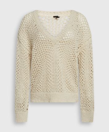 Linen-blend pullover
