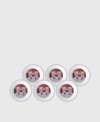 Breakfast plate set of 6 Design Naif