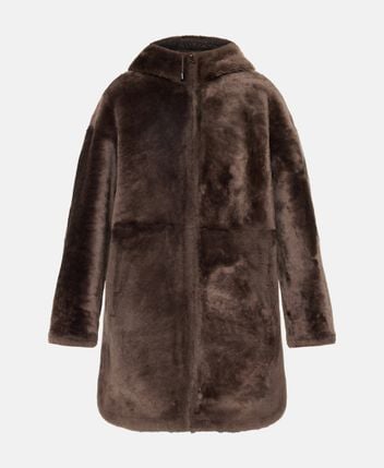 Reversible shearling coat