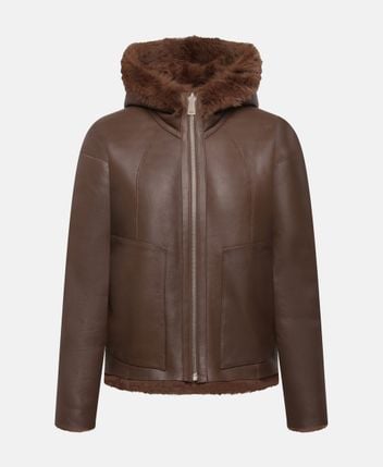 Reversible shearling jacket