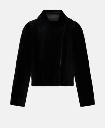 Reversible shearling jacket