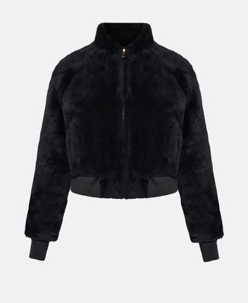 Reversible shearling jacket