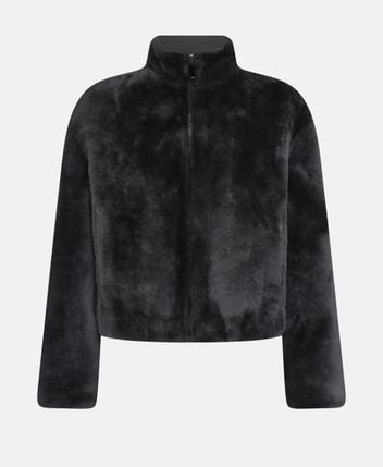 Reversible shearling jacket