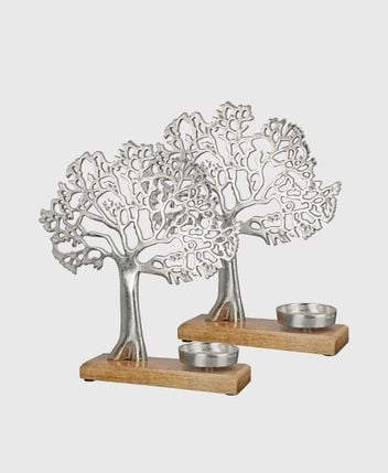 Tea light holder, set of 2 Baum