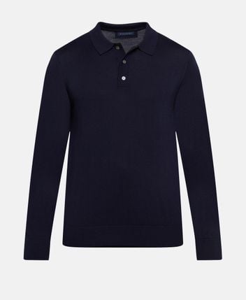 Woolen long-sleeved polo