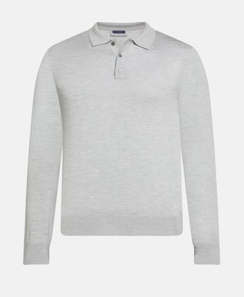 Woolen long-sleeved polo