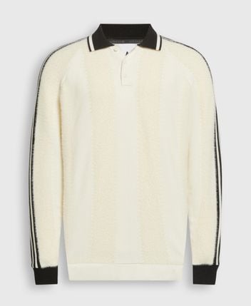 Wool-blend knitted polo shirt