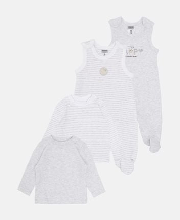 Long-sleeved top and romper set