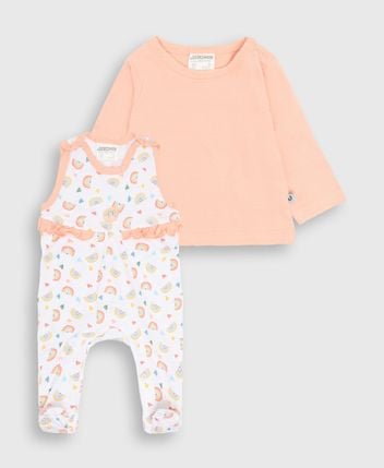 Long-sleeved top and romper set