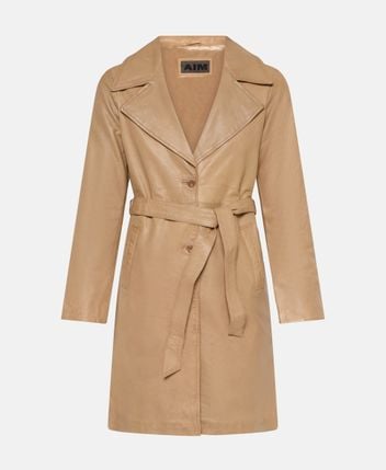Leather trench coat
