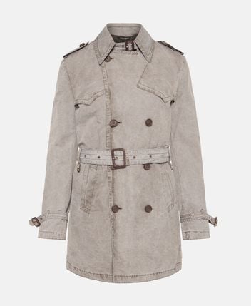 Denim trench coat